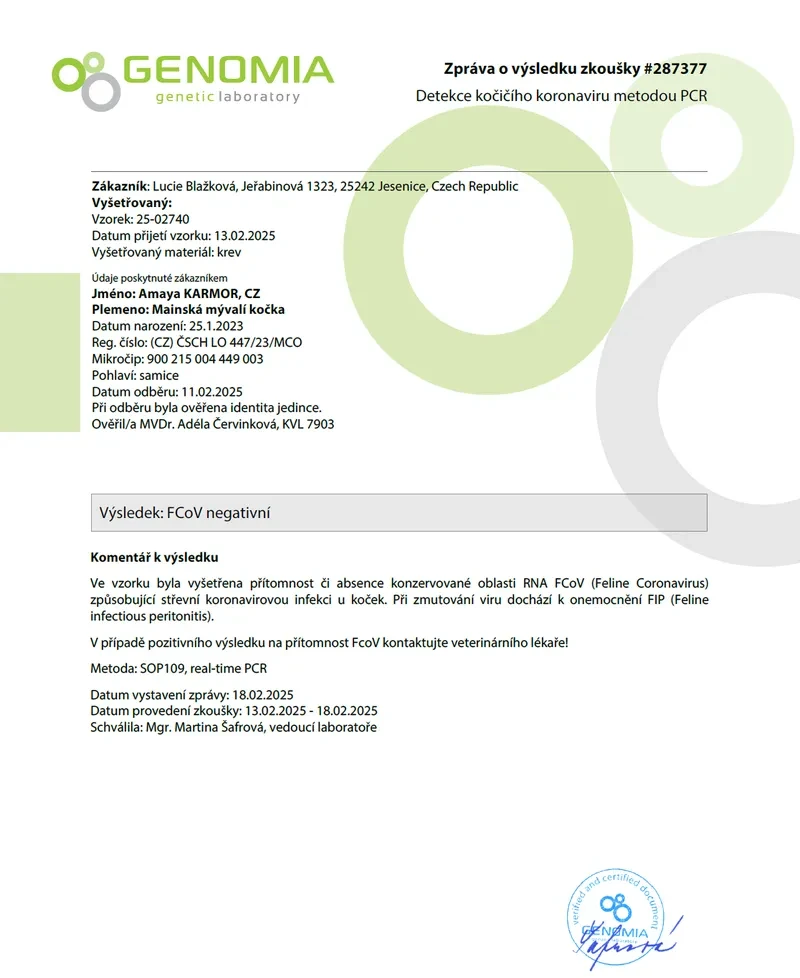 Amaya test FCoV